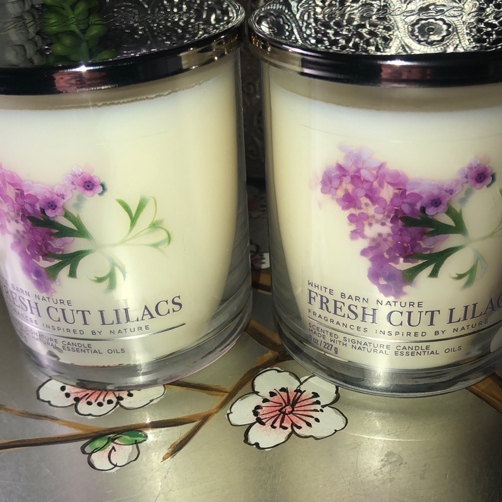 Bath and bodyworks One wick candle Fresh cut lilacs set of two